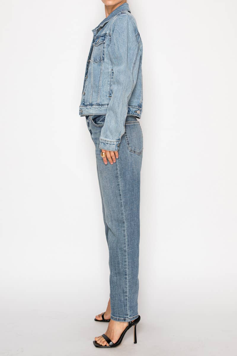 The Vivienne Jacket, Artemis Comfort Stretch Seam Detail Denim Jacket