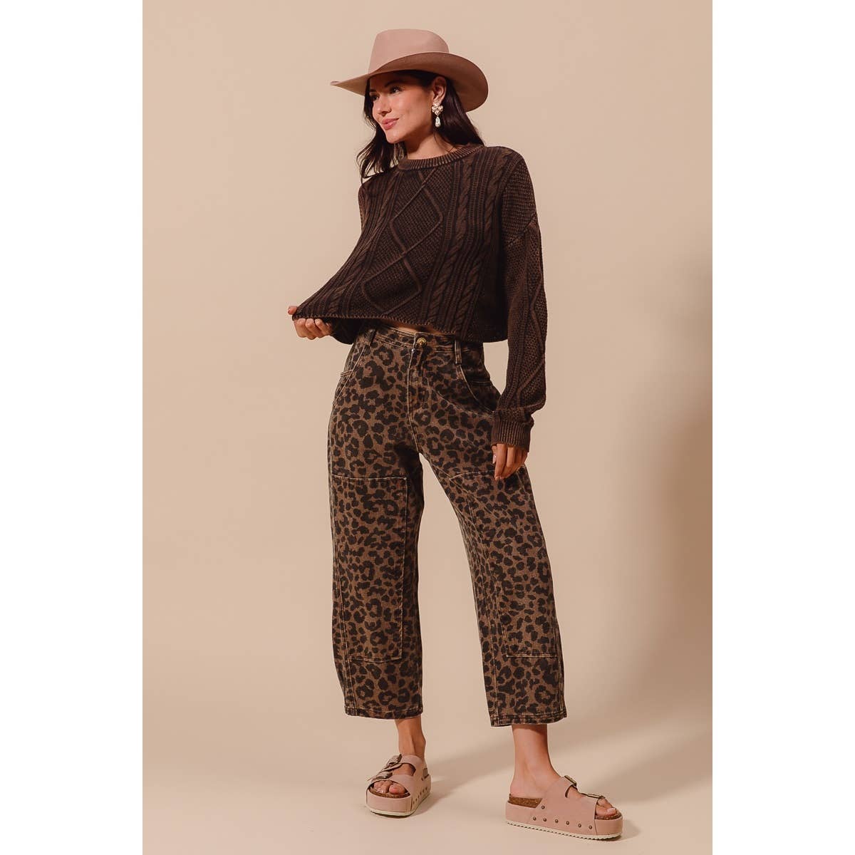 The Sienna Leopard Barrel Jeans