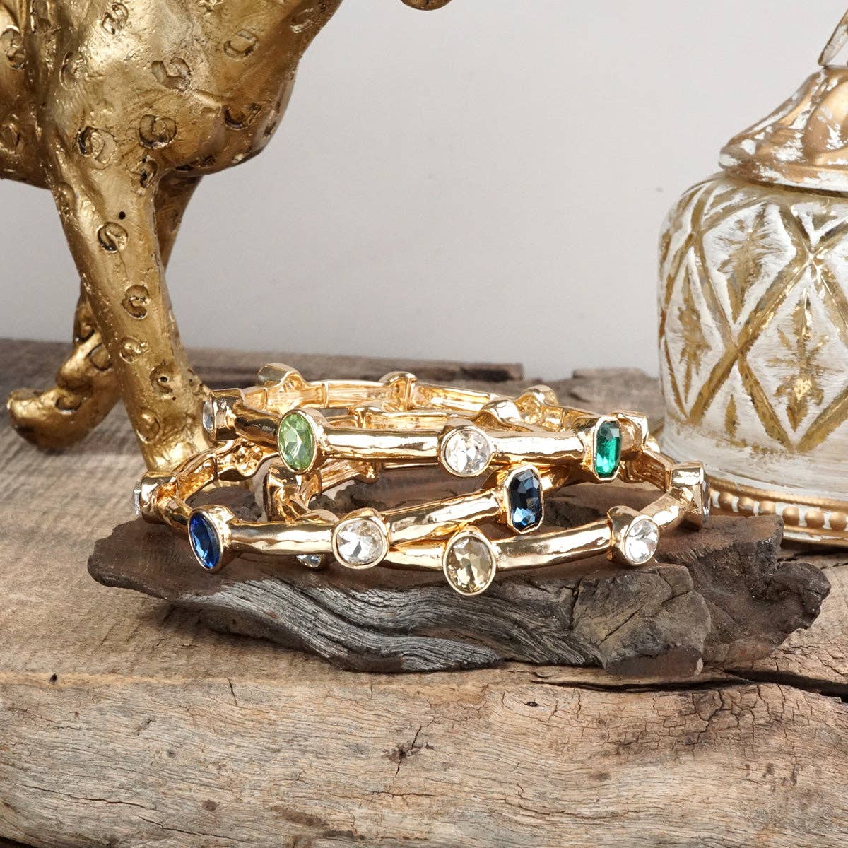 Radiant Stones – Jeweled Stretch Bangle Bracelet
