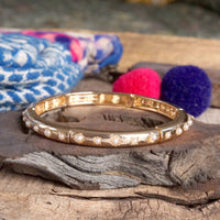 Thumbnail for Gold-Tone Eternity Stretch Bangle – Pearls, Turquoise, or Crystals