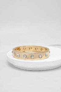 Thumbnail for Sparkly Bangles hinge links Gold tone Crystals