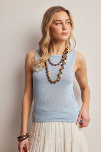 Thumbnail for Sleeveless Cotton Knit Tank Top FSW0046