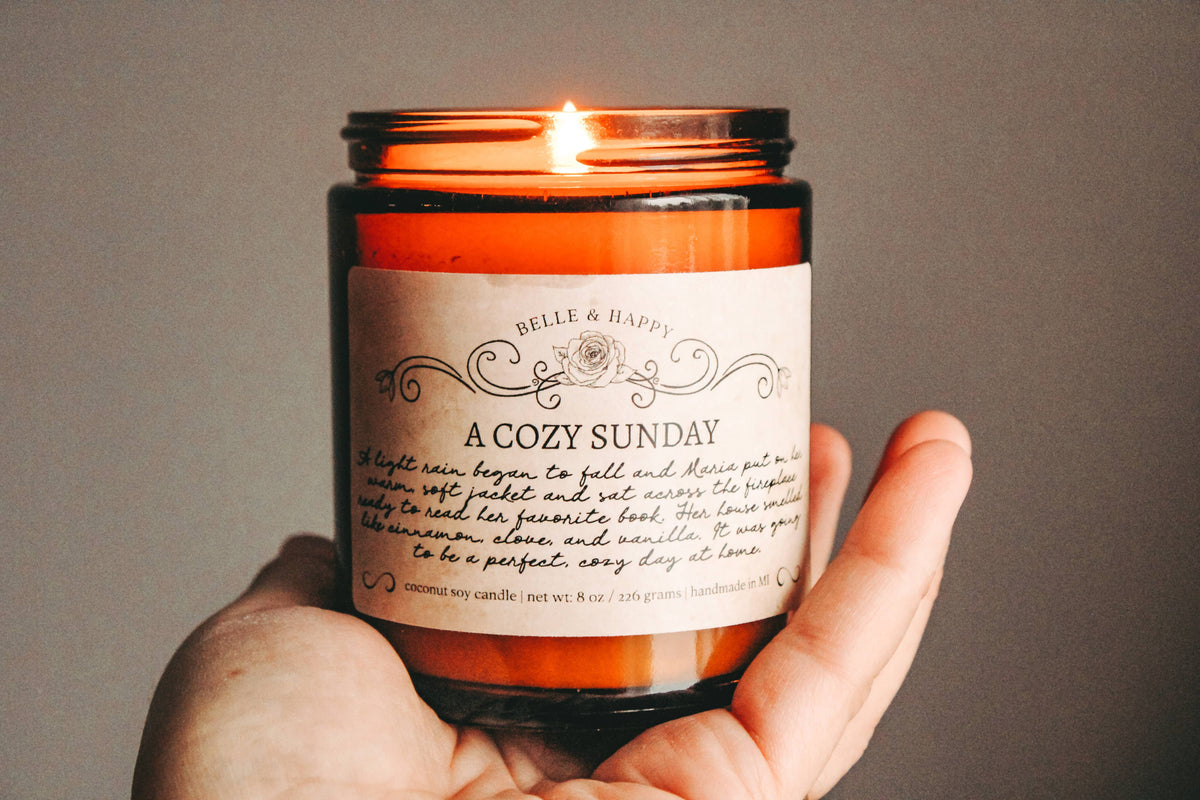 A Cozy Sunday Coconut Soy Candle 8oz