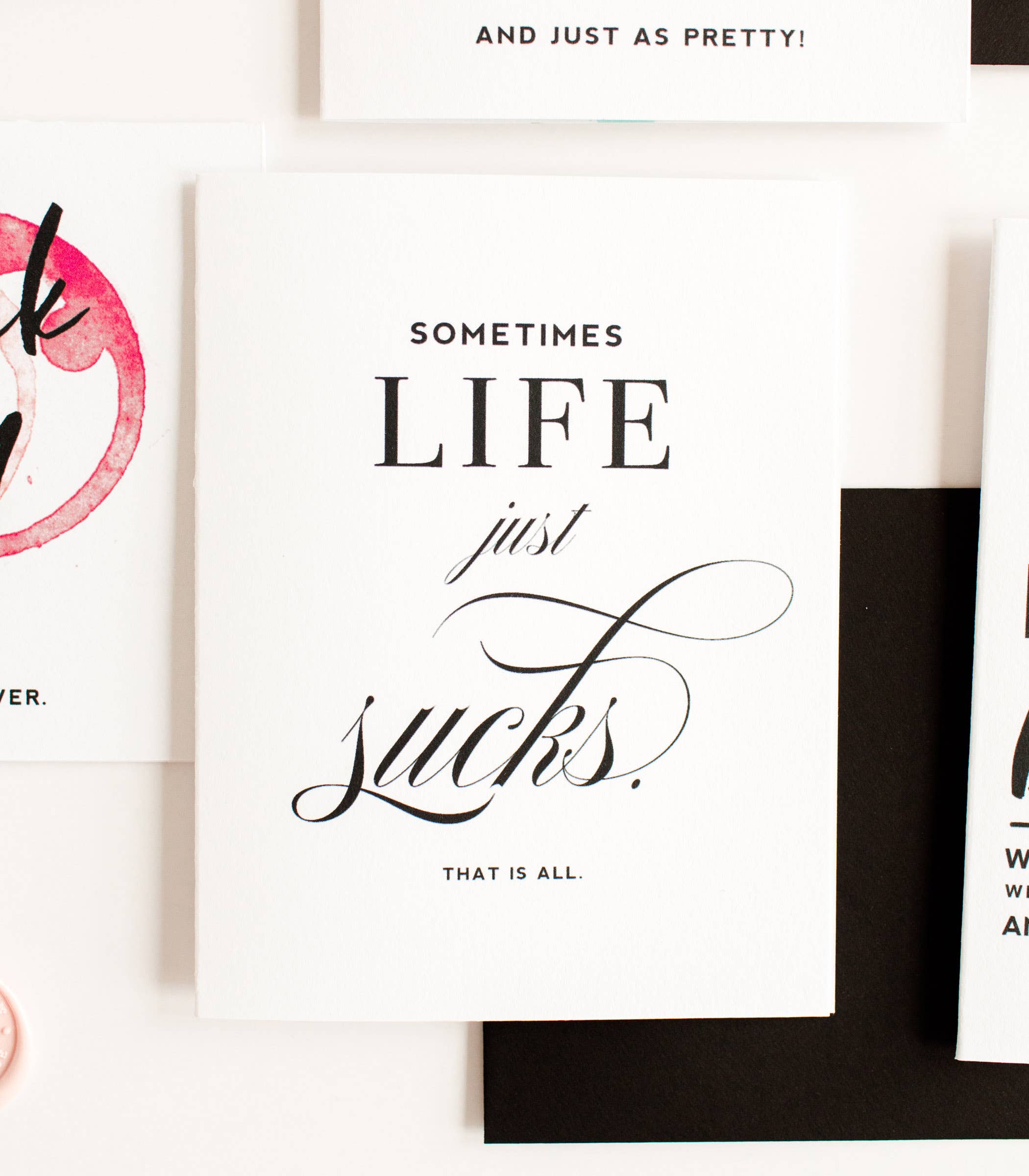 Life Sucks Sympathy Card &amp; Friendship Greeting Card
