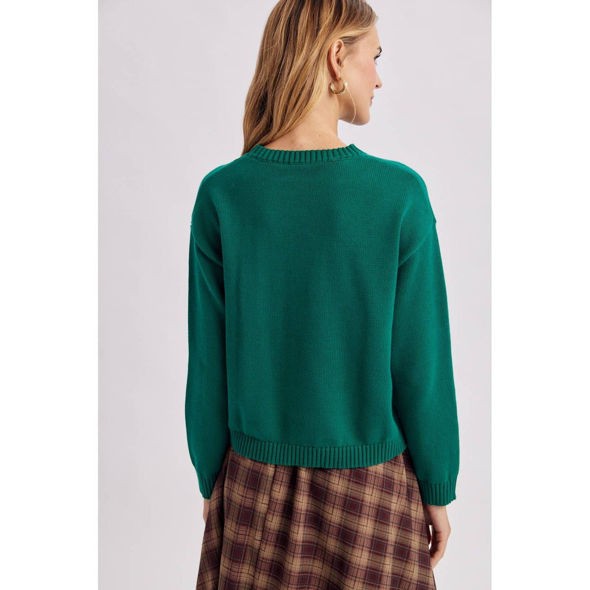 CHRISTMAS TREE CAR GRAPHIC KNIT SWEATER / WL26-14078