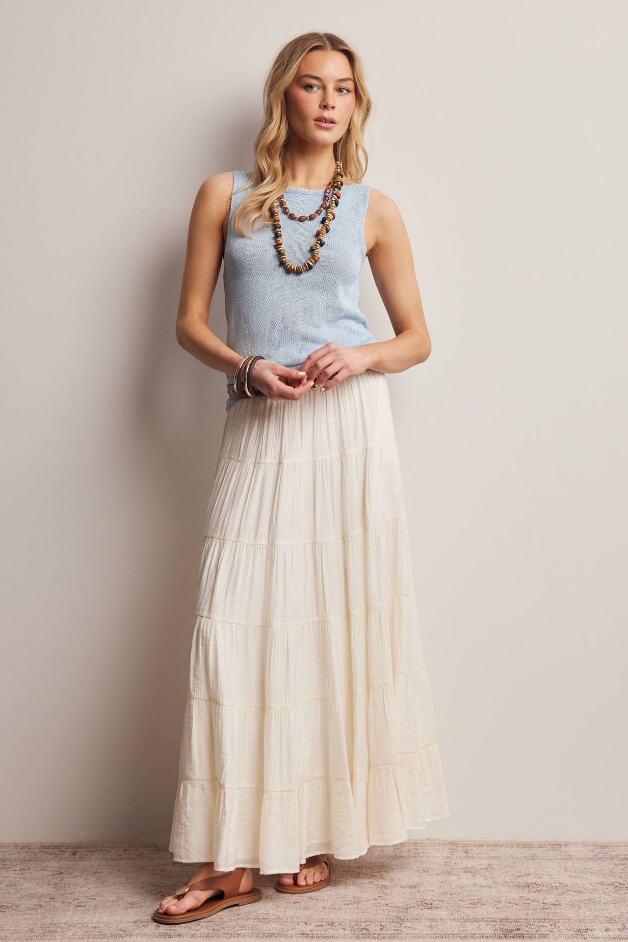 Sleeveless Cotton Knit Tank Top FSW0046