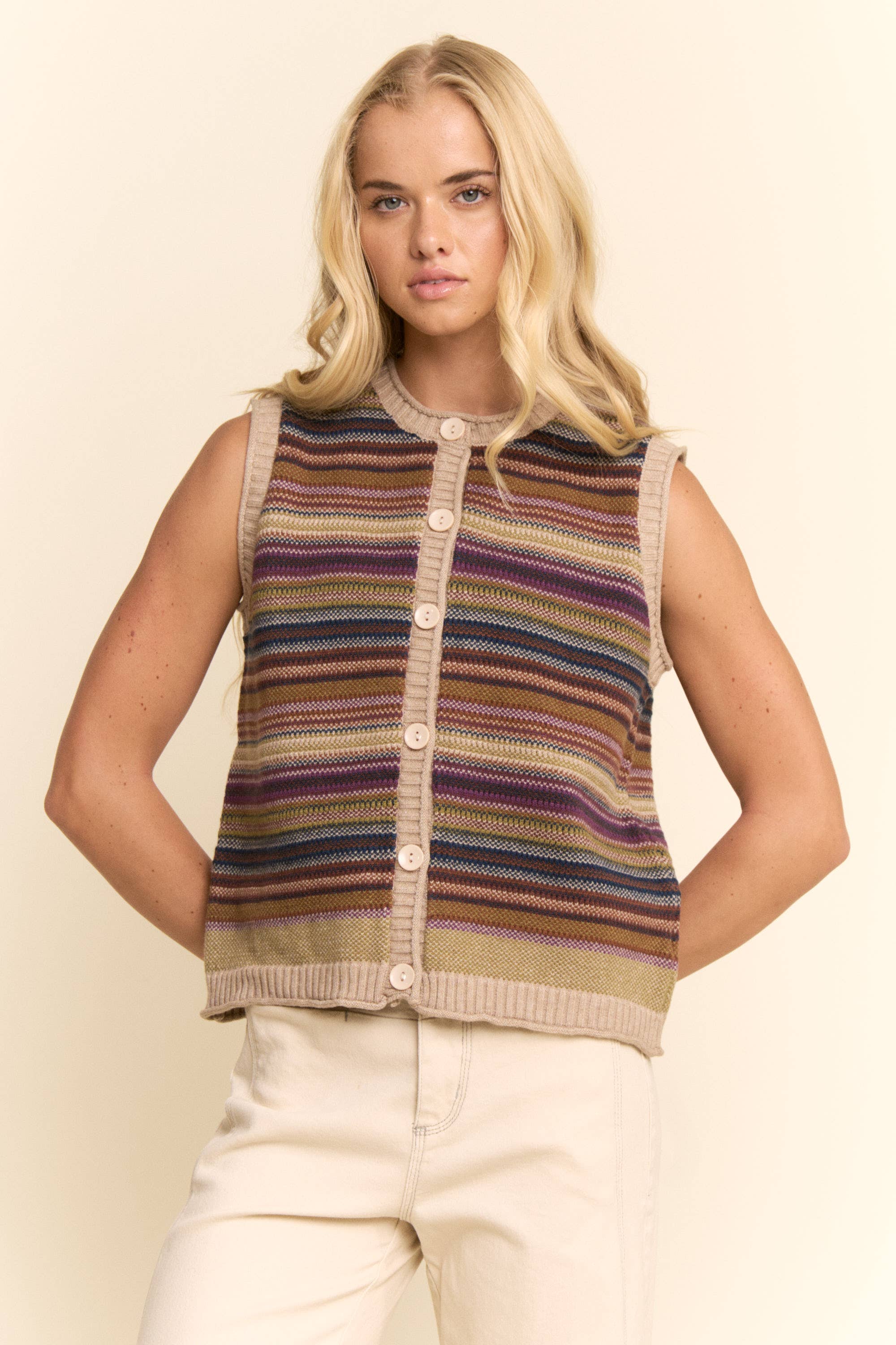Sabine Striped Sweater Vest