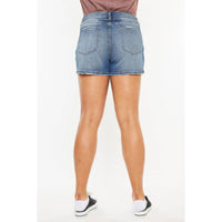 Thumbnail for KanCan USA - Plus High Rise Mom Short Medium Stone Wash