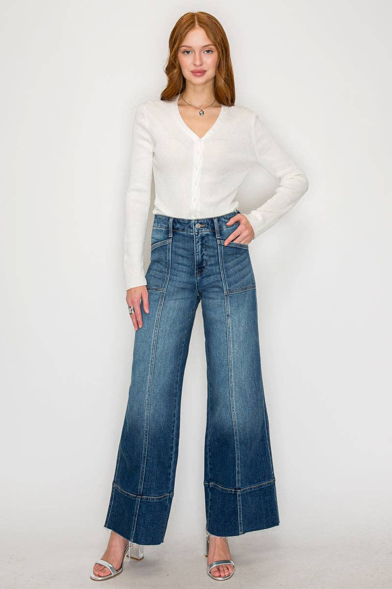 ECO FRIENDLY FABRIC TUMMY CONTROL PALAZZO JEANS