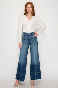 Thumbnail for ECO FRIENDLY FABRIC TUMMY CONTROL PALAZZO JEANS