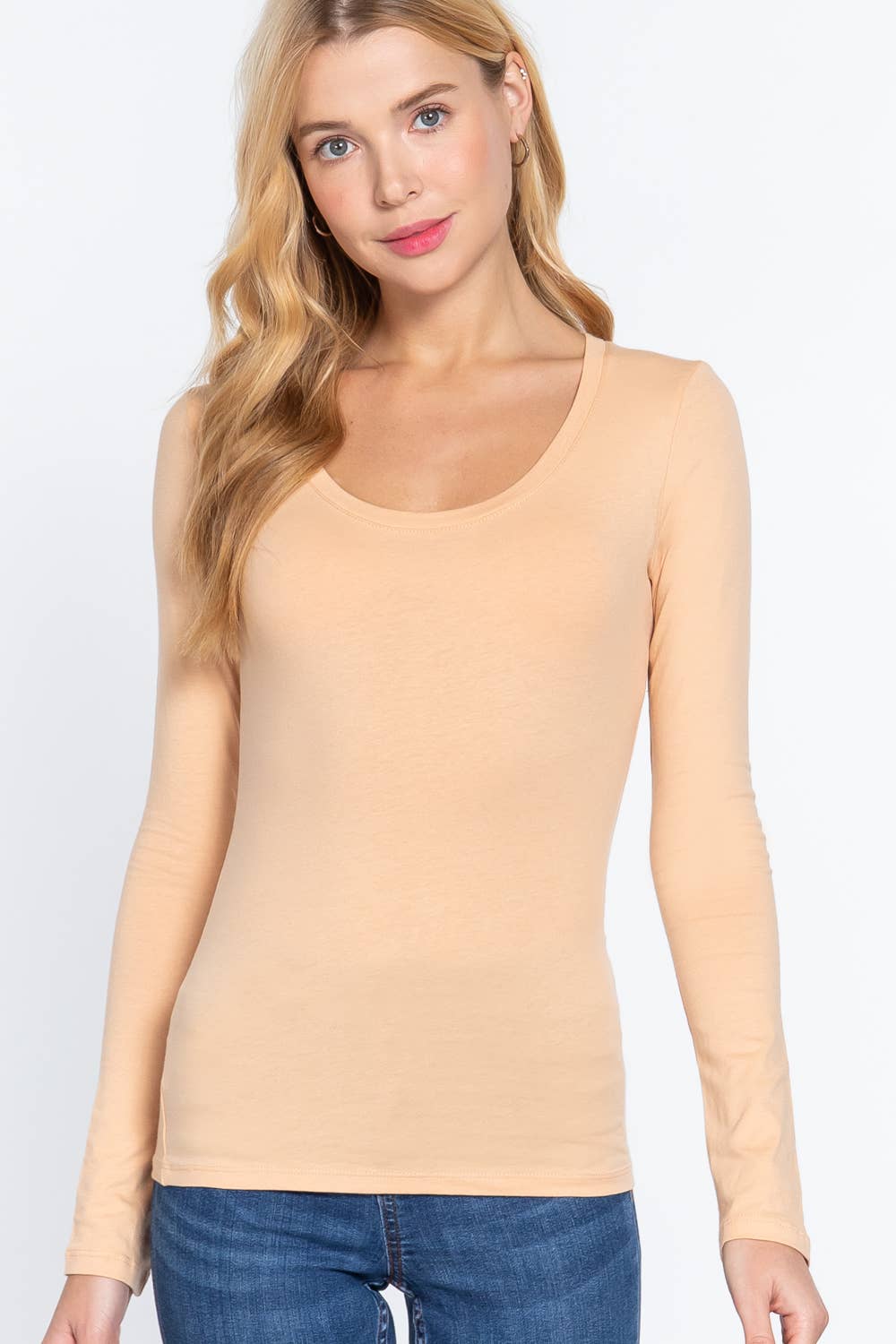 Long Sleeve Scoop Neck Top
