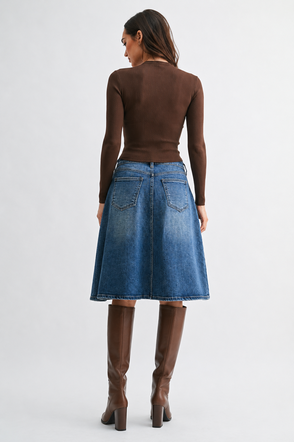 The Marielle Denim Midi Skirt | Medium Wash