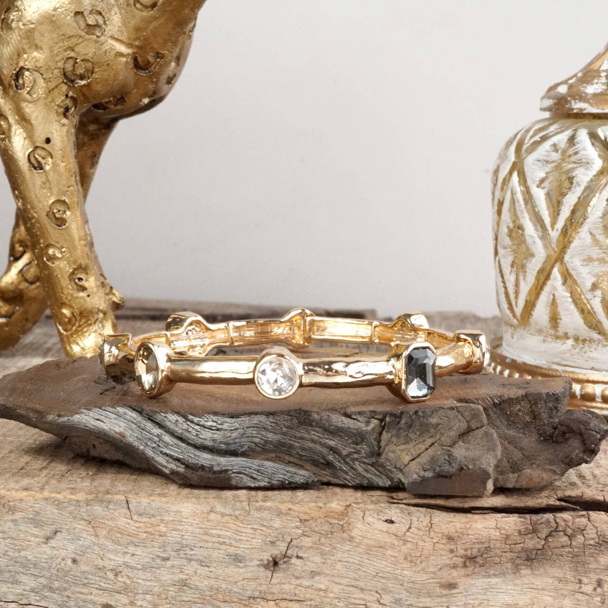 Radiant Stones – Jeweled Stretch Bangle Bracelet
