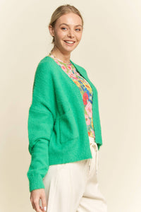 Thumbnail for PLUS SOLID LONG SLEEVE LOOSE FIT POCKETS CARDIGAN