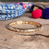 Thumbnail for Gold-Tone Eternity Stretch Bangle – Pearls, Turquoise, or Crystals