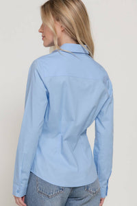 Thumbnail for Long Sleeve Button Down Stretch Poplin Shirt