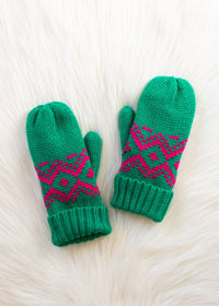 Thumbnail for Green & Speckled Patterned Mittens