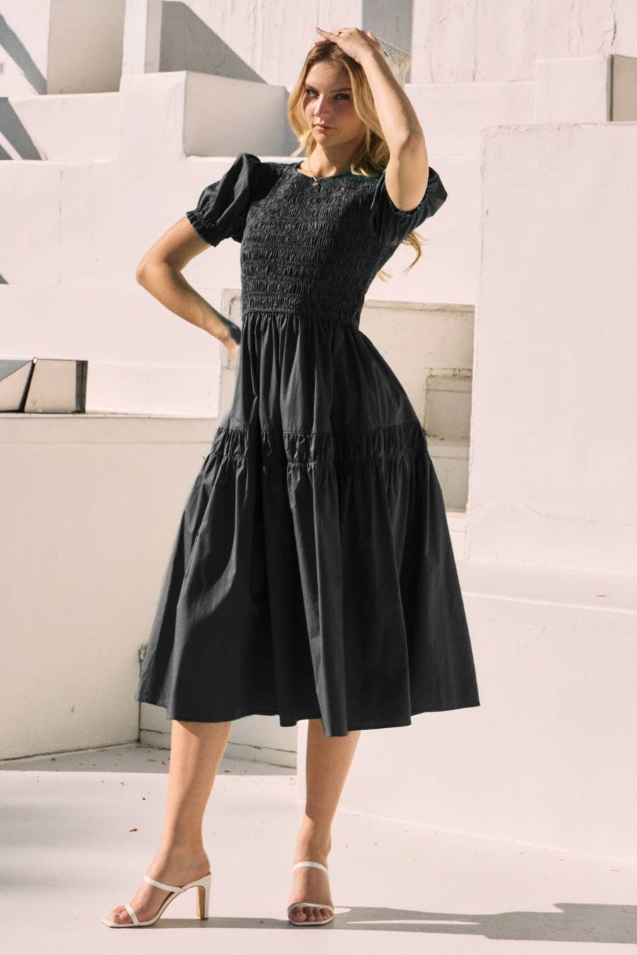 Plus The Estelle Smocked Midi Dress