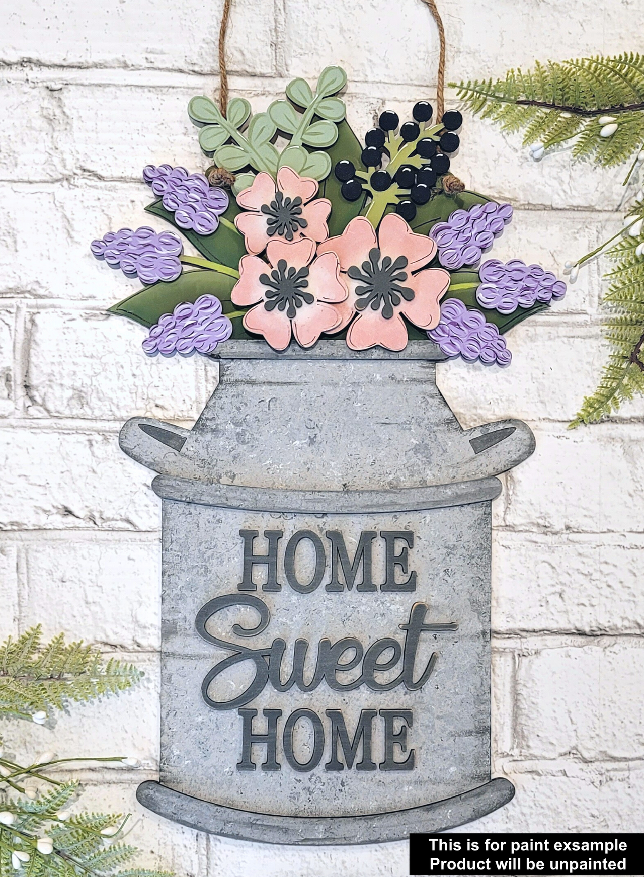 Milk Bucket Home Sweet Home  3-D Layered Wood Blank