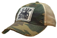 Thumbnail for I Sleep Around Distressed Trucker Cap