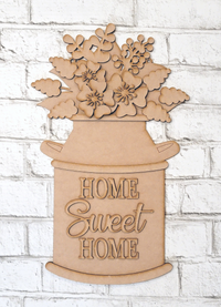 Thumbnail for Milk Bucket Home Sweet Home  3-D Layered Wood Blank