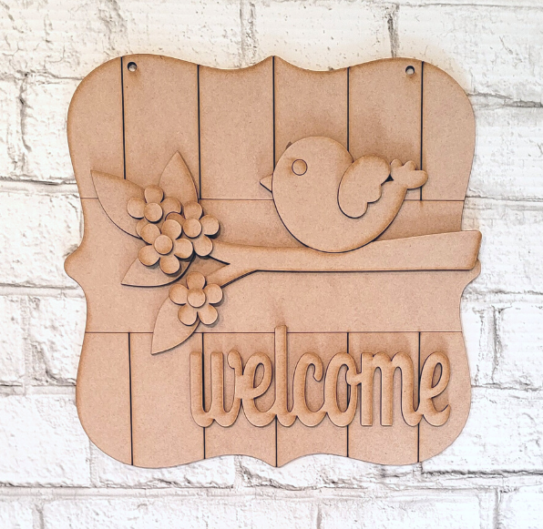 Welcome Bird 3-D Layered Wood Blank