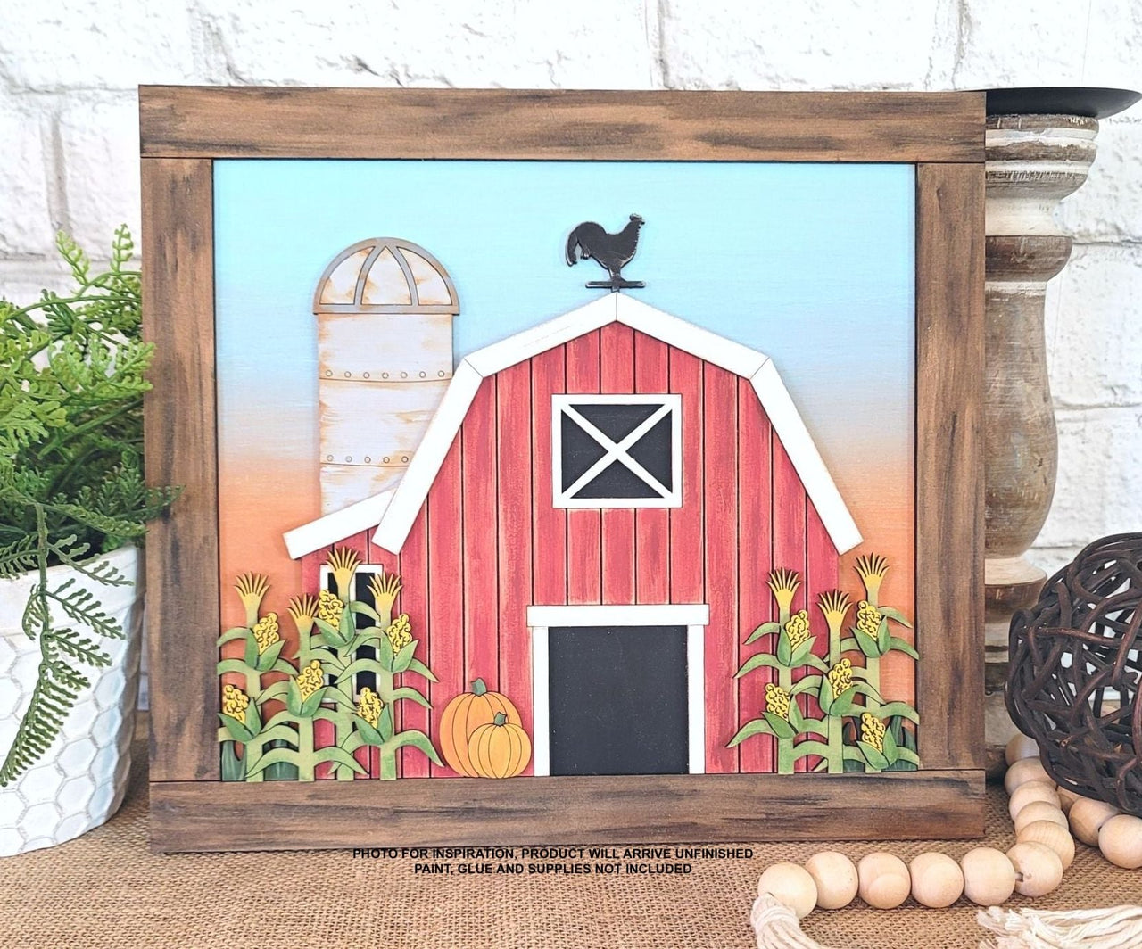 Fall Farm Truck 3-D Layered Wood Blank