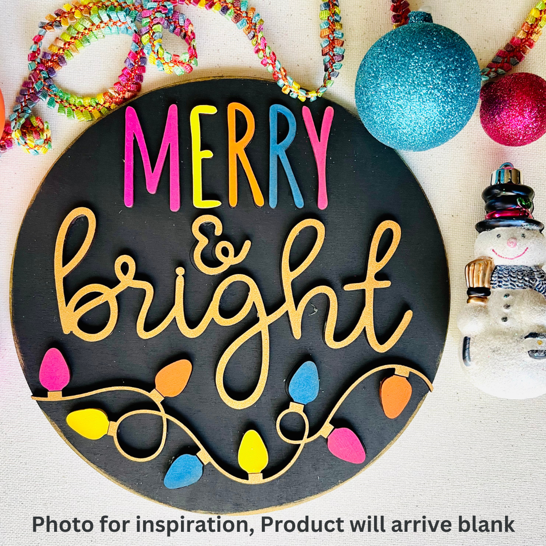 Merry and Bright 3-D Layered Wood Blank