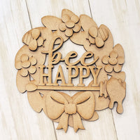 Thumbnail for Bee Happy Wreath 3-D Layered Wood Blank - Rubbish Restyled