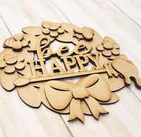 Thumbnail for Bee Happy Wreath 3-D Layered Wood Blank - Rubbish Restyled