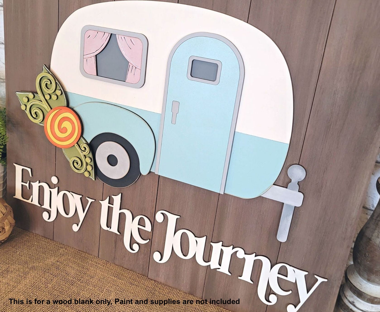 Camper Enjoy the Journey 3-D Layered Wood Blank - Rubbish Restyled