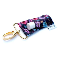 Thumbnail for LippyClip® -  Plum Golden Flowers LippyClip® Lip Balm Holder