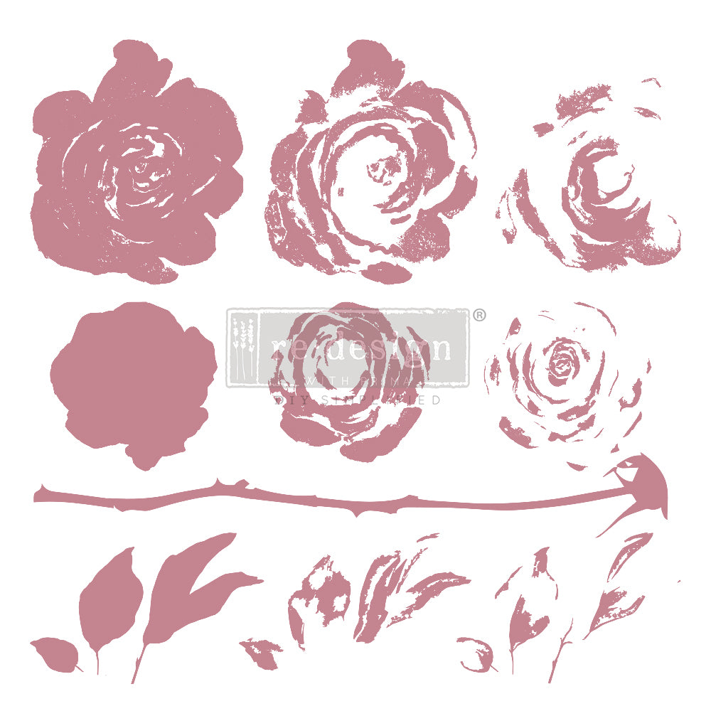 MYSTIC ROSE – 12×12 CLEAR CLING REDESIGN DECOR CLEAR-CLING STAMPS –