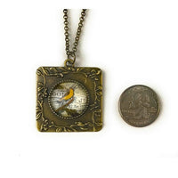 Thumbnail for French Bird Vintage Style Square Necklace