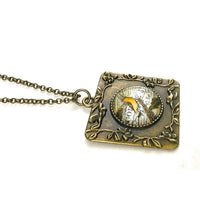 Thumbnail for French Bird Vintage Style Square Necklace